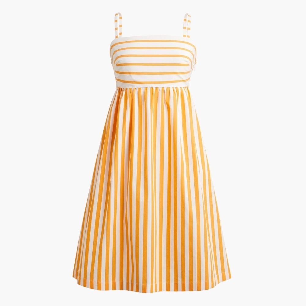 NWT J. Crew Strappy Tie Back Mini Dress in Orange Stripe